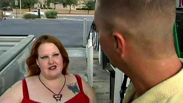 Cute BBW at the Gasoline Station