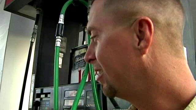 Cute BBW at the Gasoline Station