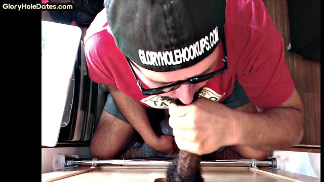 Gloryhole IR BJ DILF barebacked at home after gloryhole