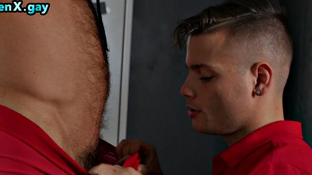 Jock fucks locker room stud till cumshot orgasm