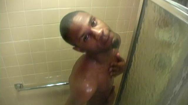 Tyreice Wells is back at it again, and this time he's jacking off in the shower. He's got a hot body and a 9 inch cock that loves getting stroked.