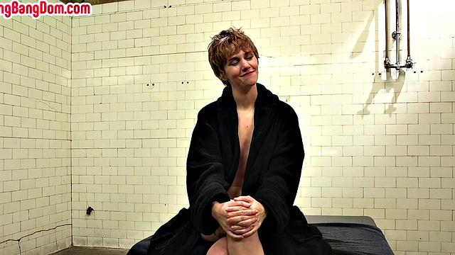 Shorthaired girl gangbanged