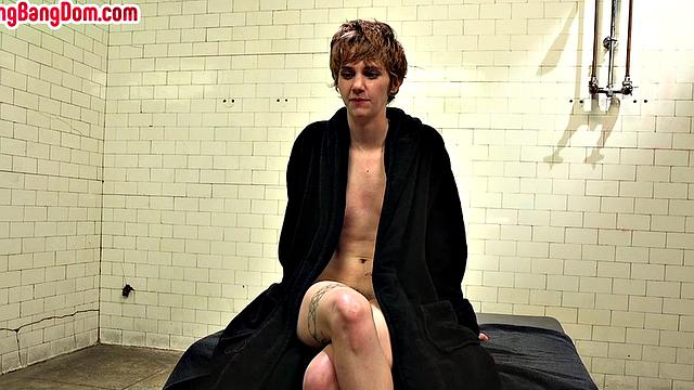 Shorthaired girl gangbanged