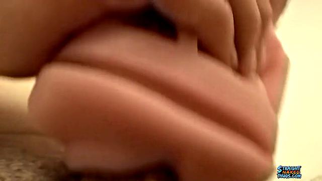 Shaggy, Straight, Amateur Guy Tries Out a Sex Toy - TrikinMatt
