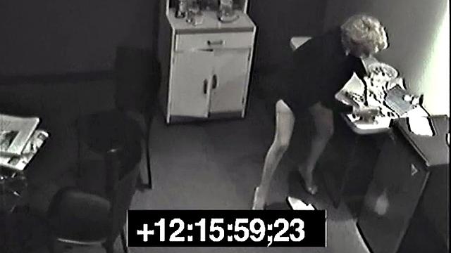 Secret pissing slut screws her colleague
