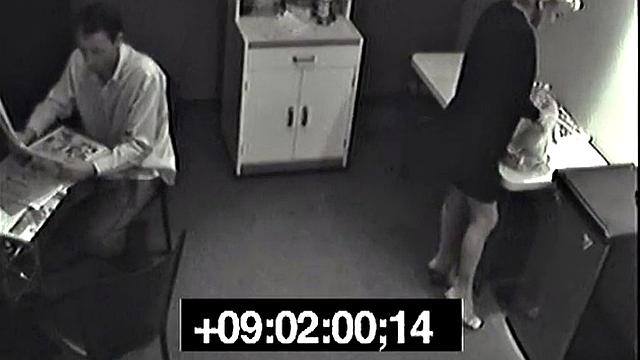 Secret pissing slut screws her colleague