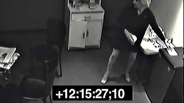 Secret pissing slut screws her colleague