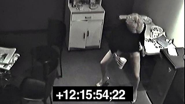 Secret pissing slut screws her colleague