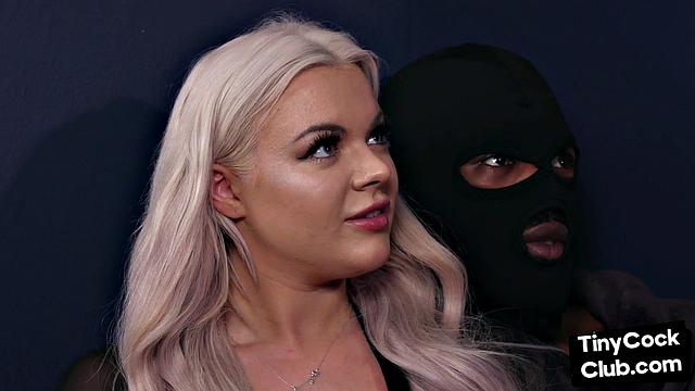 IR femdom babe fucked in front of tiny dick voyeur