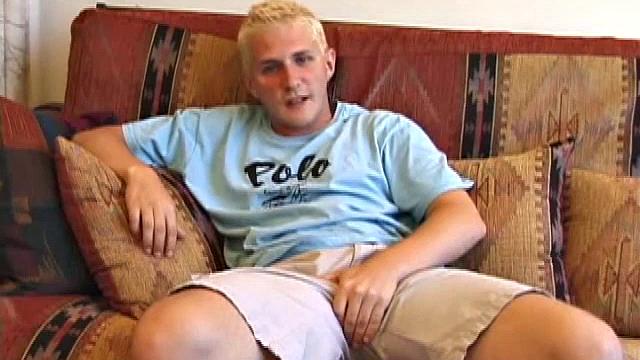 Dylan rubs his crotch and fingers his ass to get hard. Then he stuffs a butt plug up his tight young ass. Some determined stroking results in a warm and creamy mess.