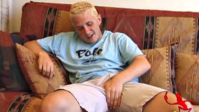 Dylan rubs his crotch and fingers his ass to get hard. Then he stuffs a butt plug up his tight young ass. Some determined stroking results in a warm and creamy mess.