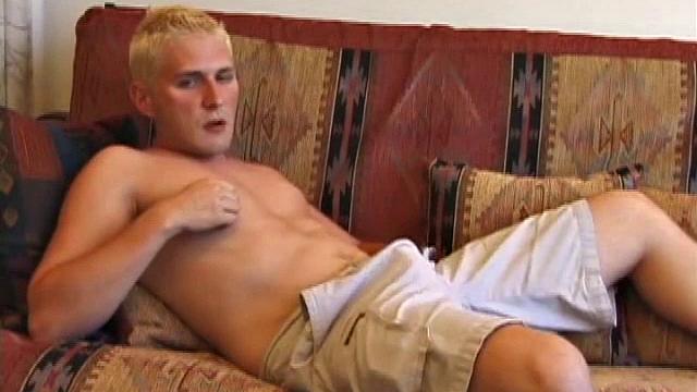 Dylan rubs his crotch and fingers his ass to get hard. Then he stuffs a butt plug up his tight young ass. Some determined stroking results in a warm and creamy mess.