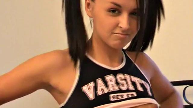 High School Babe, Lilly, Strips and Teases!