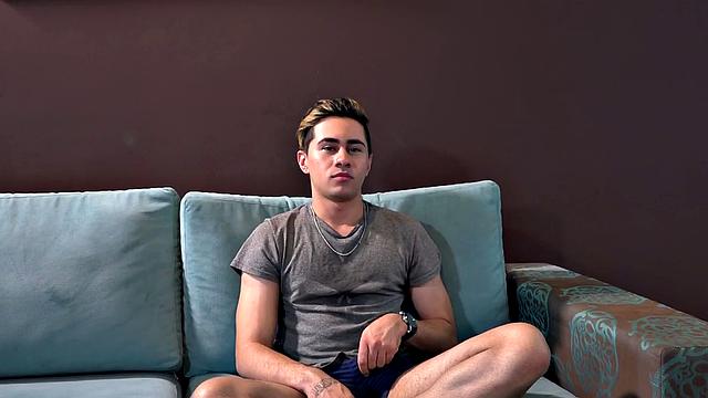 Jules gets naked on the sofa, before daddy moves in to suck his dick. Once he has the boy boned up, Ferdinan gets on all fours so Jules can lick his fat ass. Then Jules slides in and gives the mature man a deep bareback ass fucking.