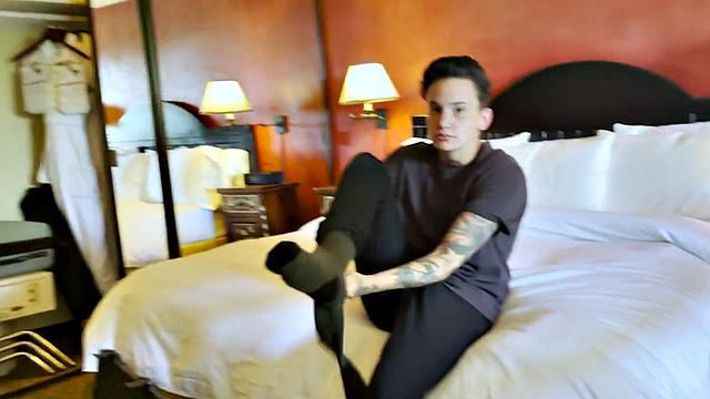 Inked masc gf nipple sucked and kissed by boyfriend