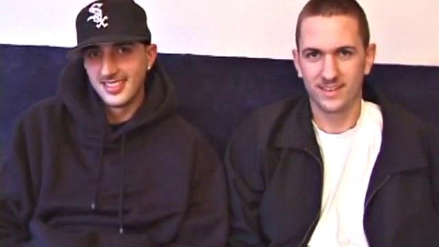 As amateurs Dion Monei and Casper Cox watch a porn video, they chat about the girls in the flick and rub their crotches. Clothes come off, cocks come out, and lube goes on.