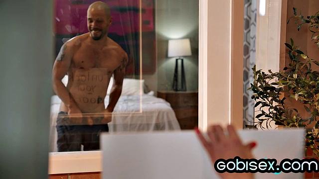 Horny voyeur babe watches gay fucking