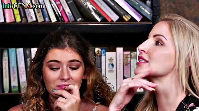 Cockhungry CFNM babes giving BJ to a guy