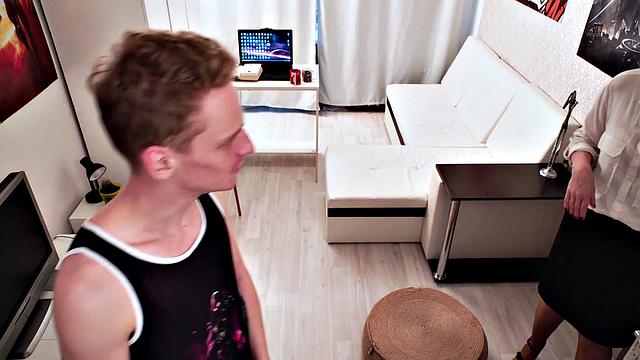 Naughty boy convinces blonde tutor to get wet & wild with him