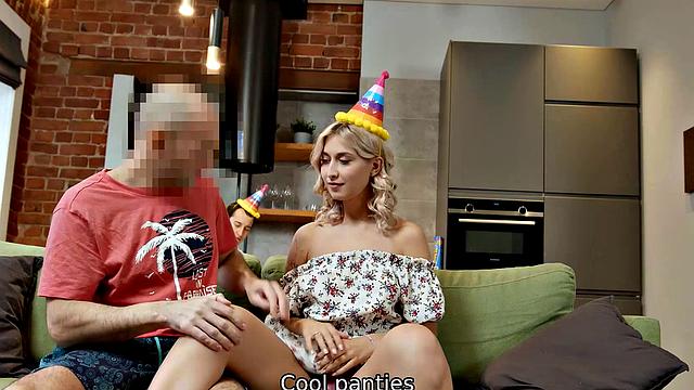 HUNT4K. Blonde has anal sex with stranger while her man watches