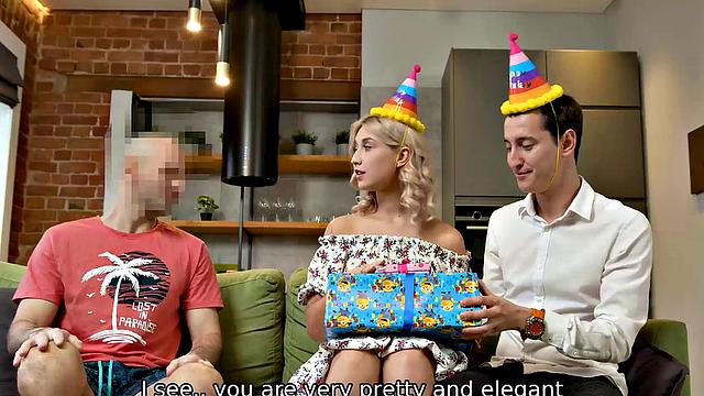 HUNT4K. Blonde has anal sex with stranger while her man watches