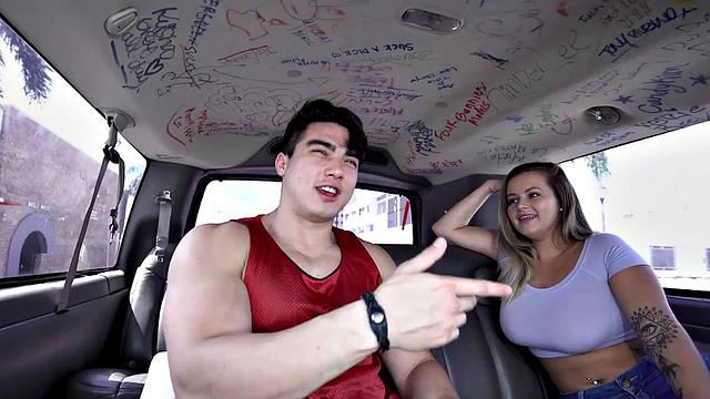 Tricked muscled stud fucks gay's asshole in bus for facial