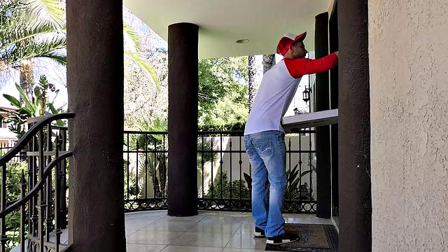 Big Tits MILF in Lingerie Cherie Deville Sucks and Fucks The Pizza Guy for Pay