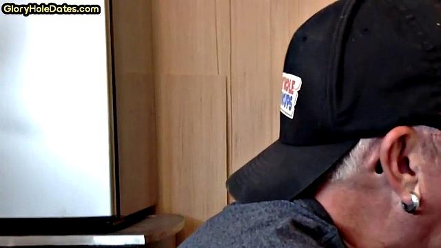 Greedy gloryhole sucker blows in homemade closeup