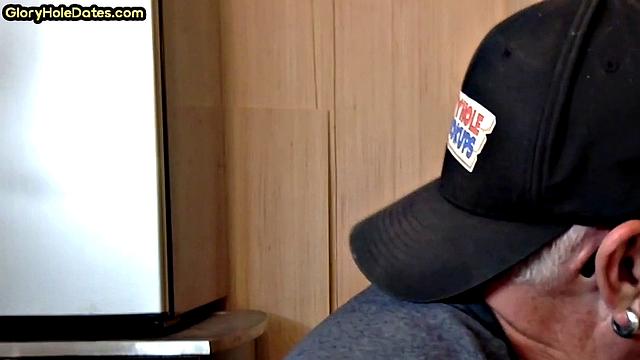 Greedy gloryhole sucker blows in homemade closeup