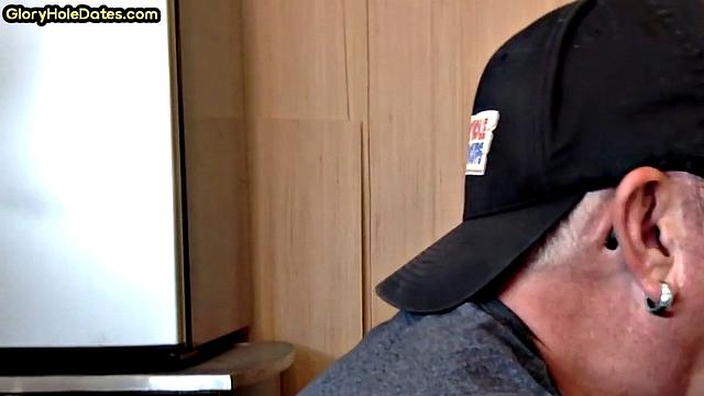 Greedy gloryhole sucker blows in homemade closeup