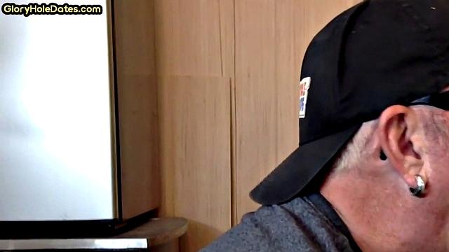 Greedy gloryhole sucker blows in homemade closeup