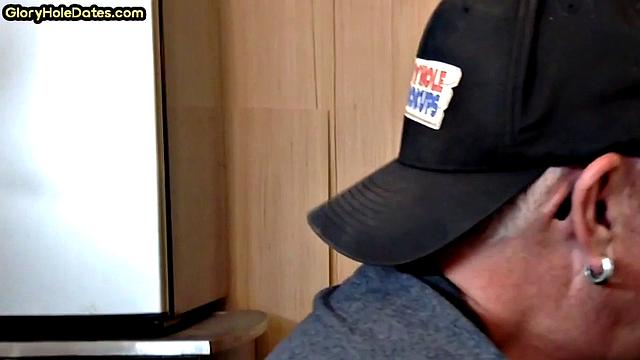 Greedy gloryhole sucker blows in homemade closeup