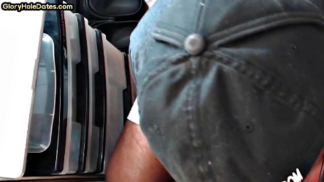 Greedy gloryhole sucker blows in homemade closeup