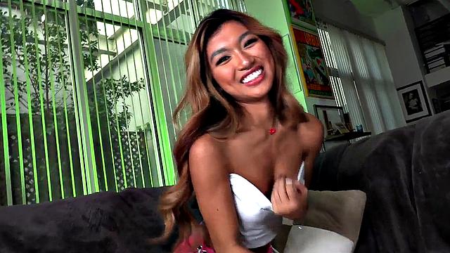 Skinny ethnic petite POV