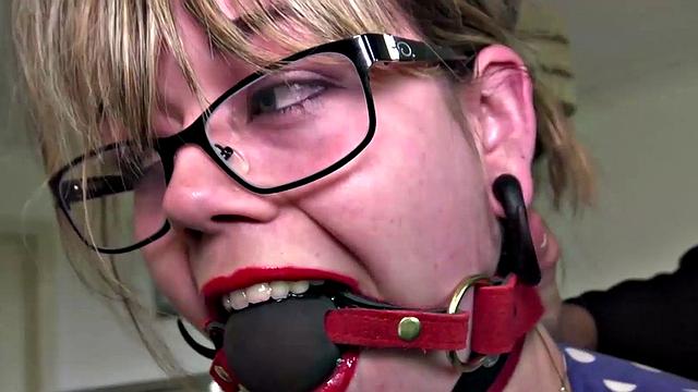 Chubby sub restrained and hammered by maledom Pascal White