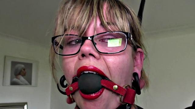 Chubby sub restrained and hammered by maledom Pascal White