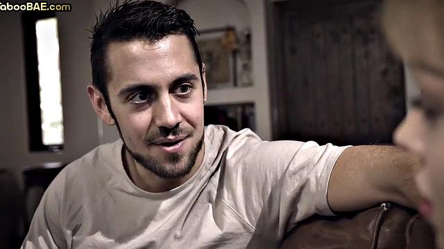 Cutie babe riding her lover on sofa