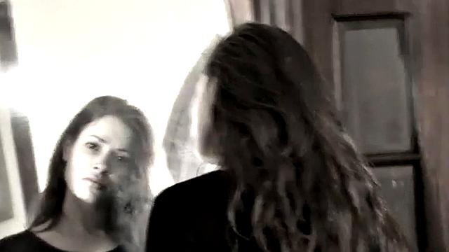 Stockinged Nina Strips Off