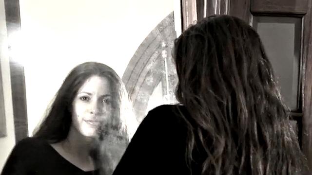 Stockinged Nina Strips Off