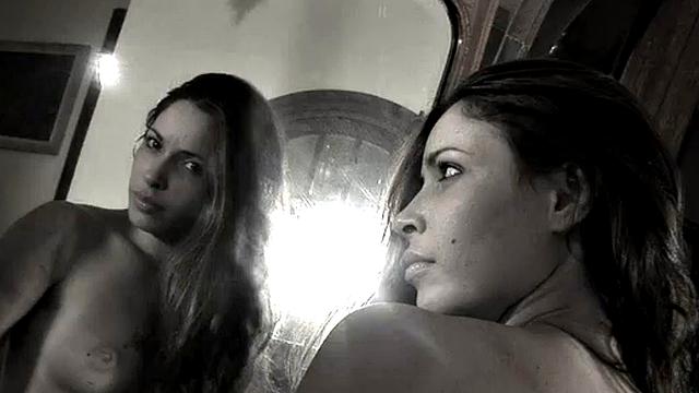 Stockinged Nina Strips Off