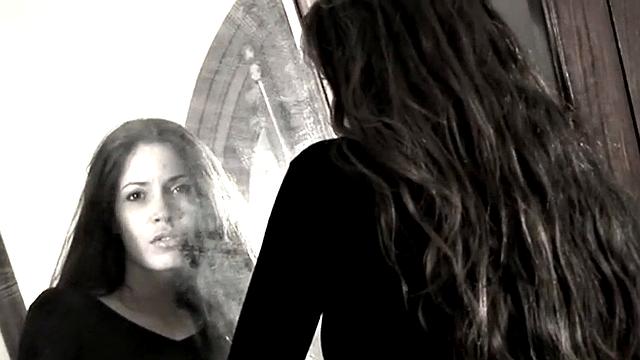 Stockinged Nina Strips Off