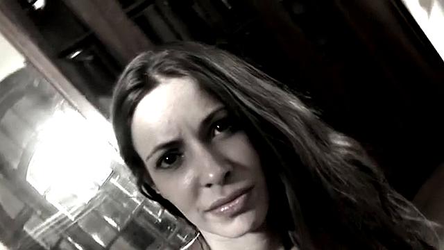 Stockinged Nina Strips Off