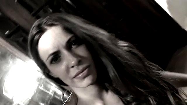 Stockinged Nina Strips Off