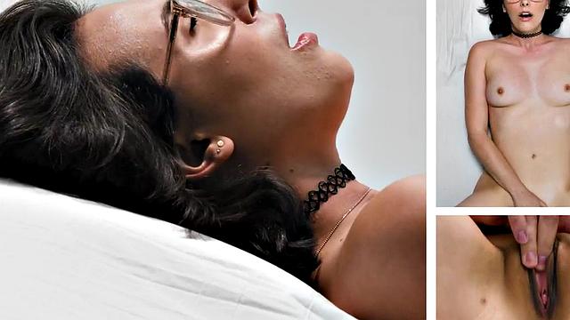 Casting nersy babe masturbates her pussy until orgasm