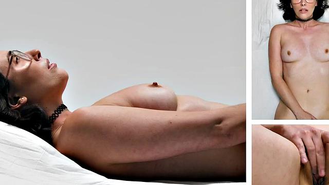 Casting nersy babe masturbates her pussy until orgasm