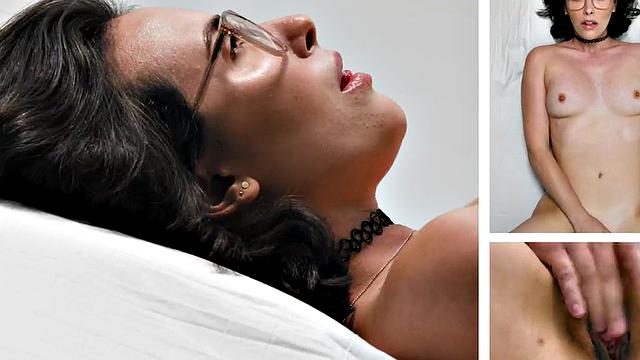 Casting nersy babe masturbates her pussy until orgasm