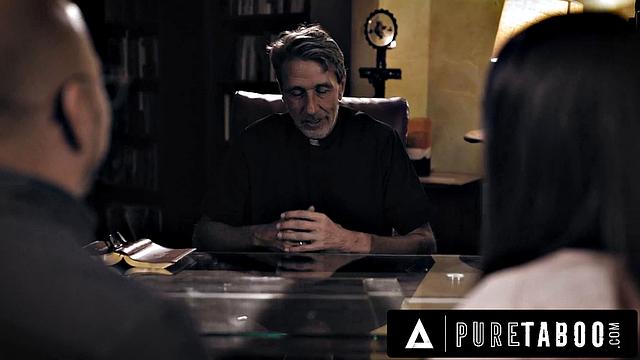 PURE TABOO Creepy Priest Convinces Sinful Bride Gia Paige To Submit In Exchange For Absolution