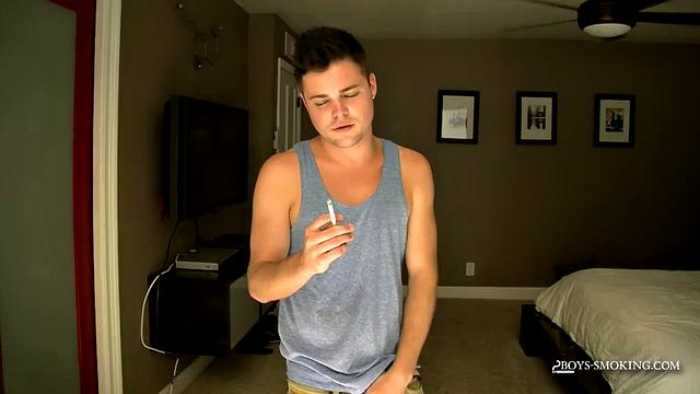 Dustin Naked Smoke & Stroke - Dustin Gets Nude and Masturbates