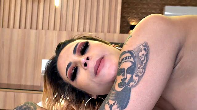 Dripping juicy TS on IR fuck