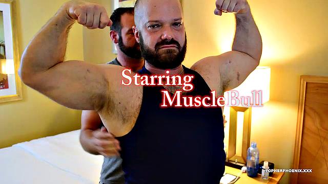 After a hard workout with the weights, Topher and MuscleBull admire each other and some real man-on-man muscle worship follows. These two oil each other up, and begin a different kind of workout.